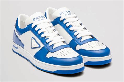 shiny belectric lue prada shoes|Prada downtown sneakers.